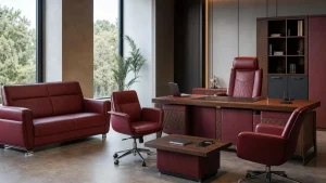 مبلمان اداری زرشکی با طراحی رسمی